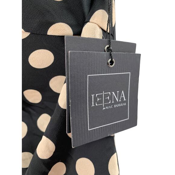 MAC DUGGAL Dress Size 12 Evening Gown NEW Black Cream One Sleeve Polka Dot - Picture 3 of 9